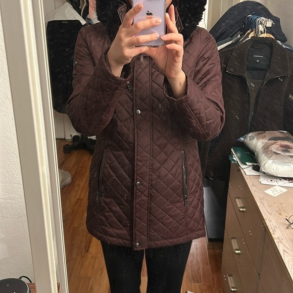 Maroon Calvin Klein padded jacket - Picture 1 of 3